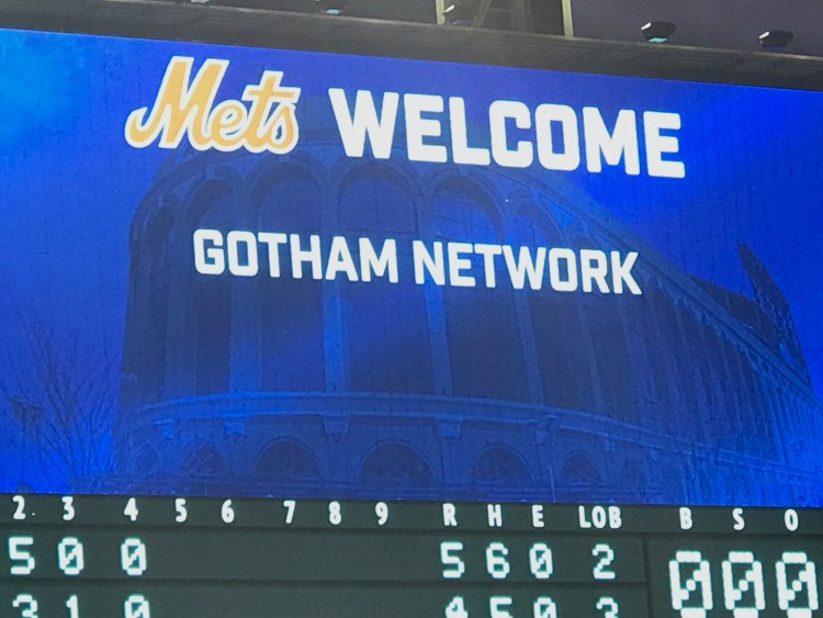 Gotham on Citifield Scoreboard